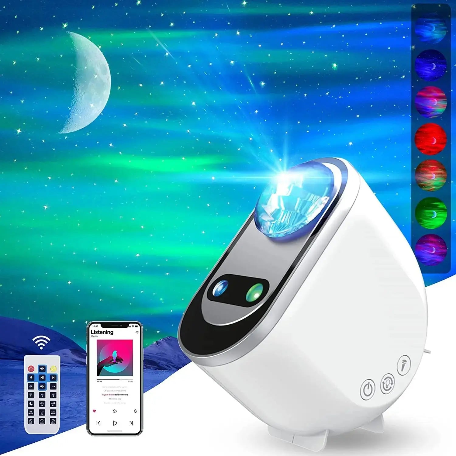 Aurora Borealis LED Galaxy Star Projector Night Light for Bedroom and Home Decor Trollective