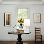 Glass Bedside Table Lamp with Fabric Shade for Bedroom Decor Trollective