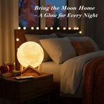 16-Color Moon Lamp with Stand & Remote LED Night Light Decor Trollective