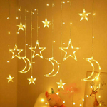 LED Fairy String Curtain Lights with Stars – Christmas Décor Window Lights for Home & Indoor Parties Trollective