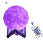 16-Color Moon Lamp with Stand & Remote LED Night Light Decor Trollective