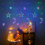 LED Fairy String Curtain Lights with Stars – Christmas Décor Window Lights for Home & Indoor Parties Trollective