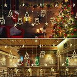 LED Fairy String Curtain Lights with Stars – Christmas Décor Window Lights for Home & Indoor Parties Trollective