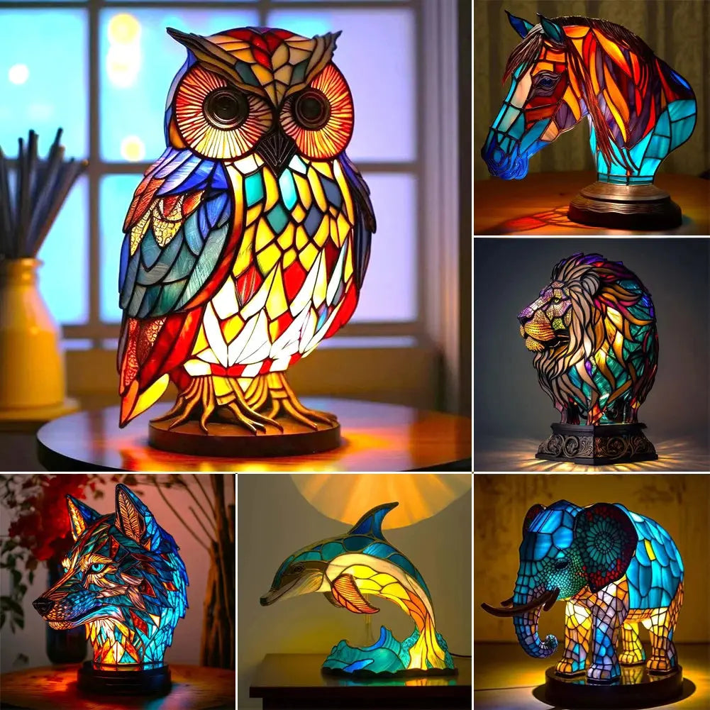 3D Colored Animal LED Desk Lamp for Home Decoration – Elephant, Owl, Cat Night Light Trollective
