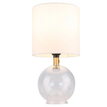 Glass Bedside Table Lamp with Fabric Shade for Bedroom Decor Trollective